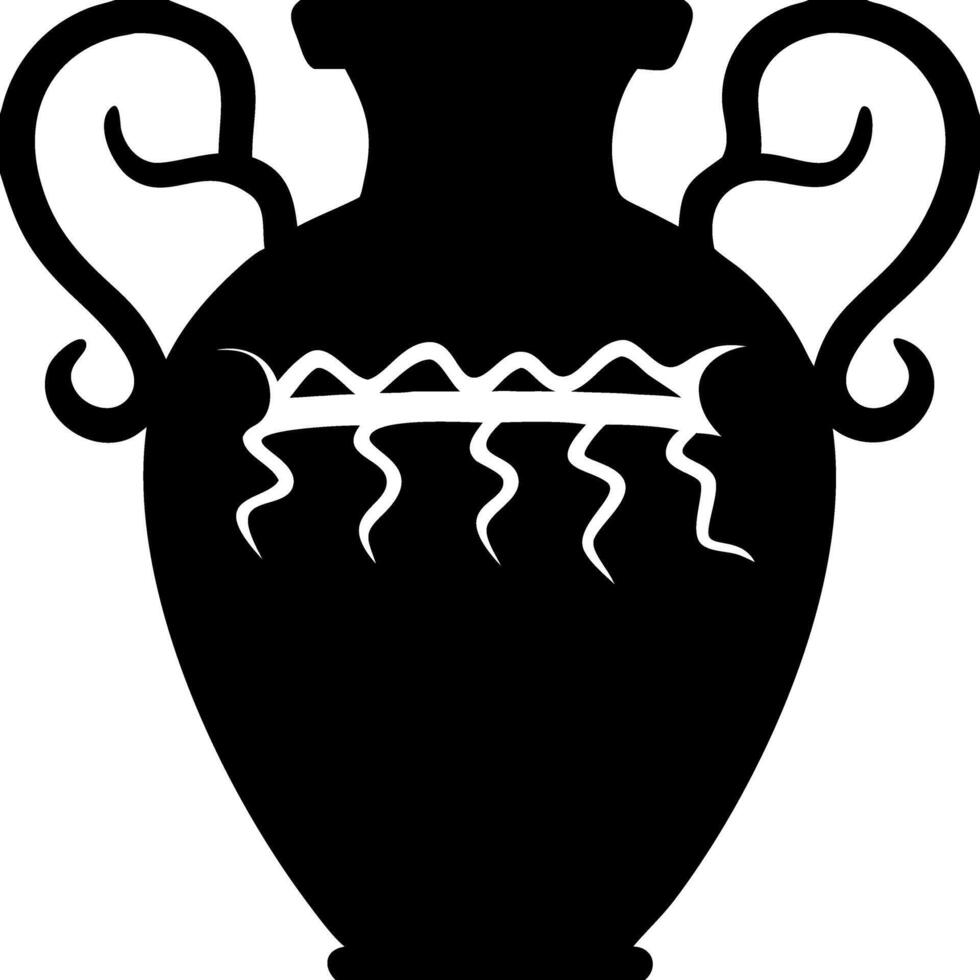 Ancient Greek Amphora Silhouette Illustration for Design and Decoration vector