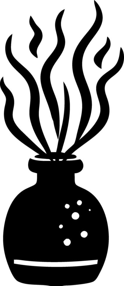 Aromatic Incense Burner Silhouette for Home Decor and Spa Usage vector