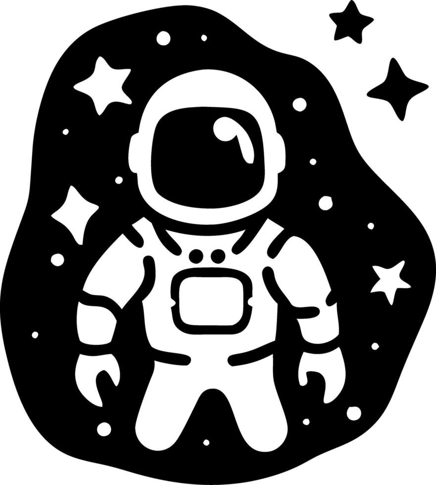 Astronaut Illustration in Space with Stars Design for Decoration and Craft Projects vector