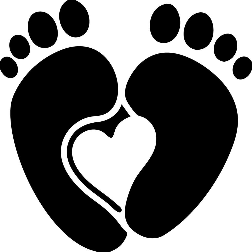 Baby Feet Heart Symbol for Nursery Decor and Baby Shower Invitations vector