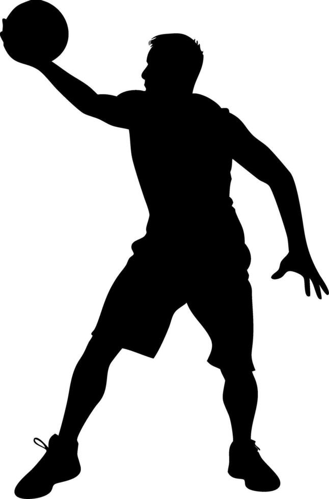 Basketball Player Silhouette Action Pose for Sports Graphics and Design vector