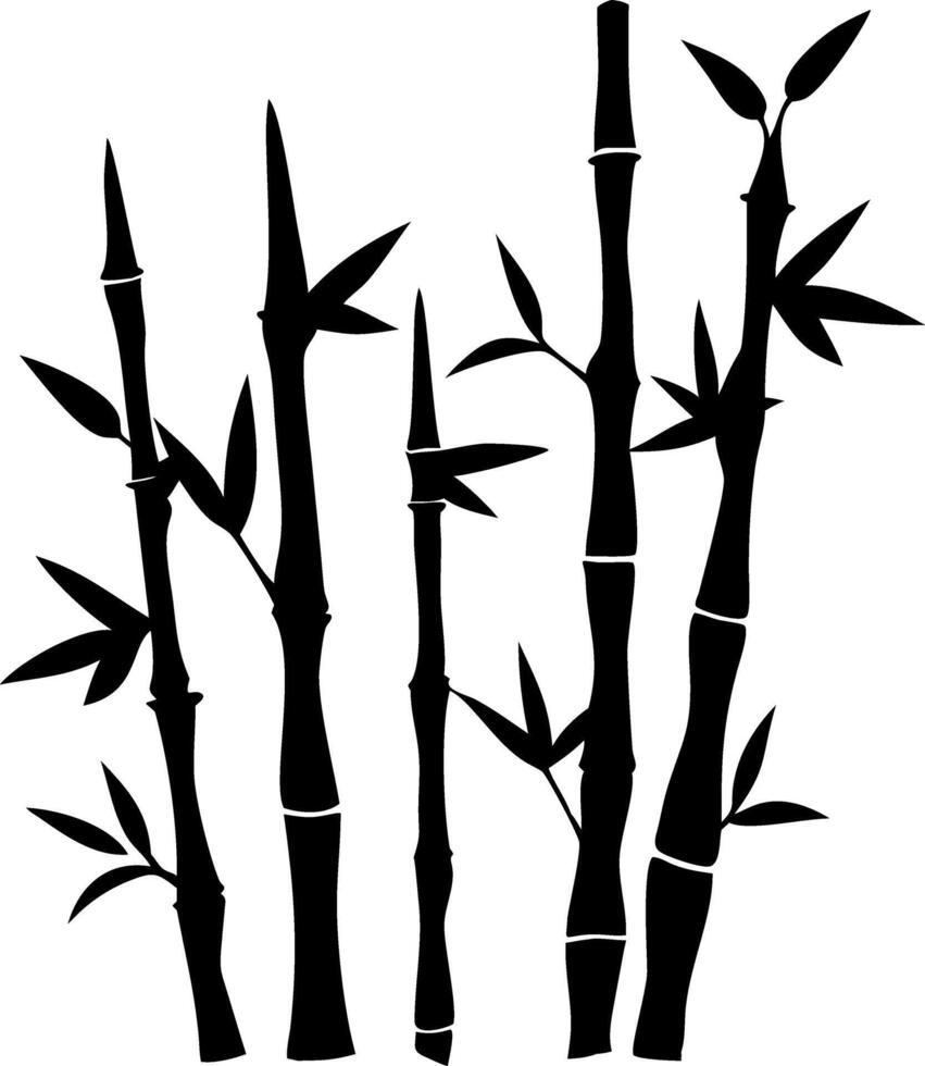 Bamboo Silhouette Illustration for Design and Decoration vector