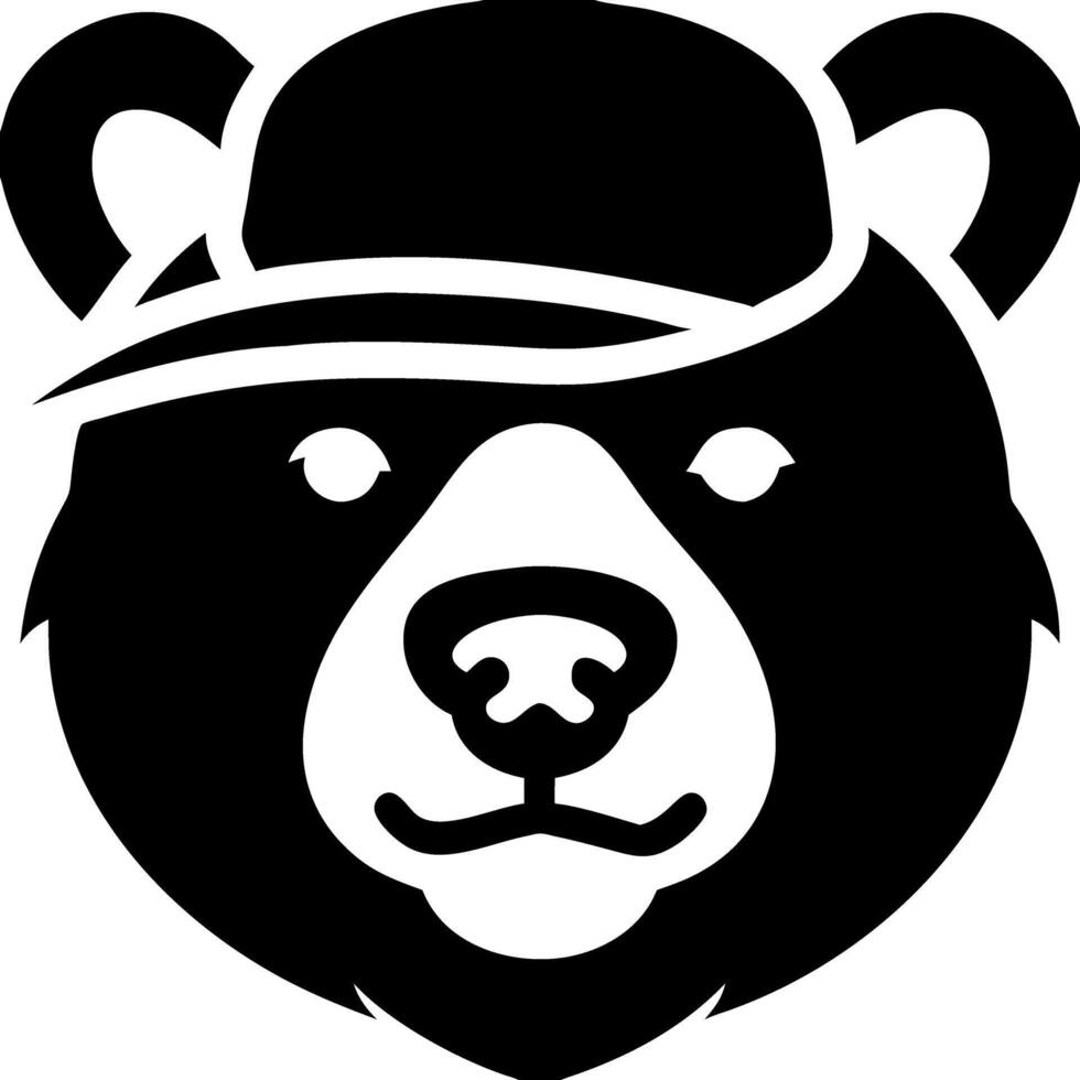 Bear Wearing Cap Bold Silhouette Logo Animal Art for Design and Branding vector