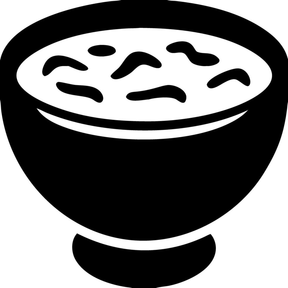 Black and White Bowl of Soup Illustration for Menu Design and Culinary Projects vector