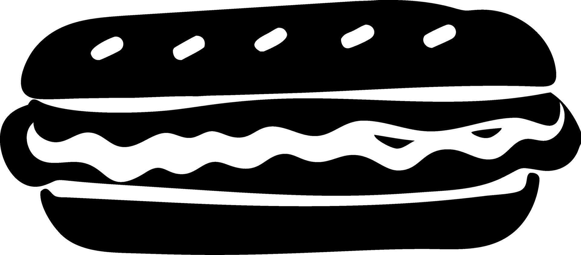 Black and White Hot Dog Illustration for Modern Design and Coloring Book vector