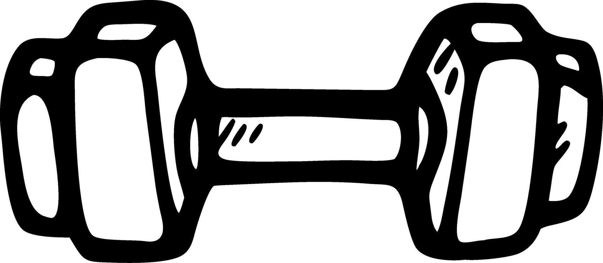 Black and White Dumbbell Illustration for Fitness and Gym Design vector