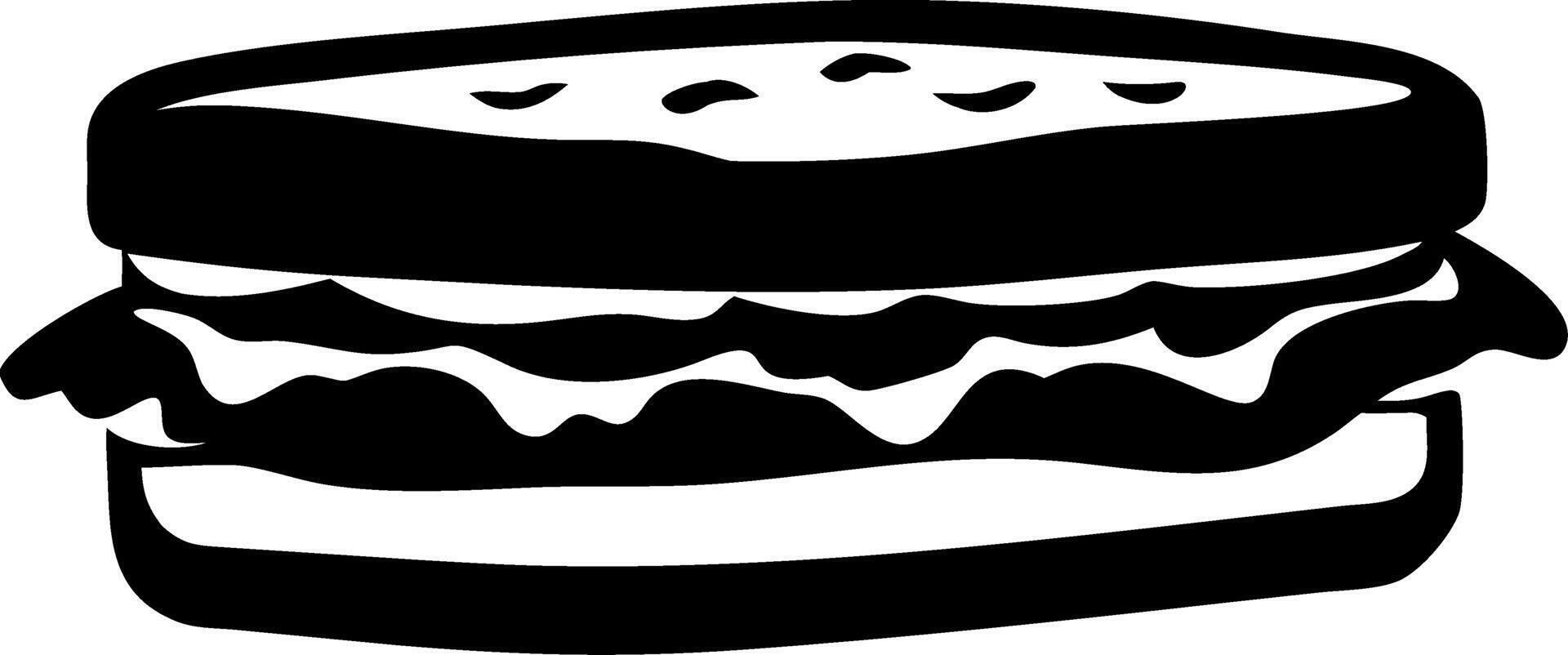 Black and White Sandwich Art Ideal for Restaurant Menus and Food Blogs vector