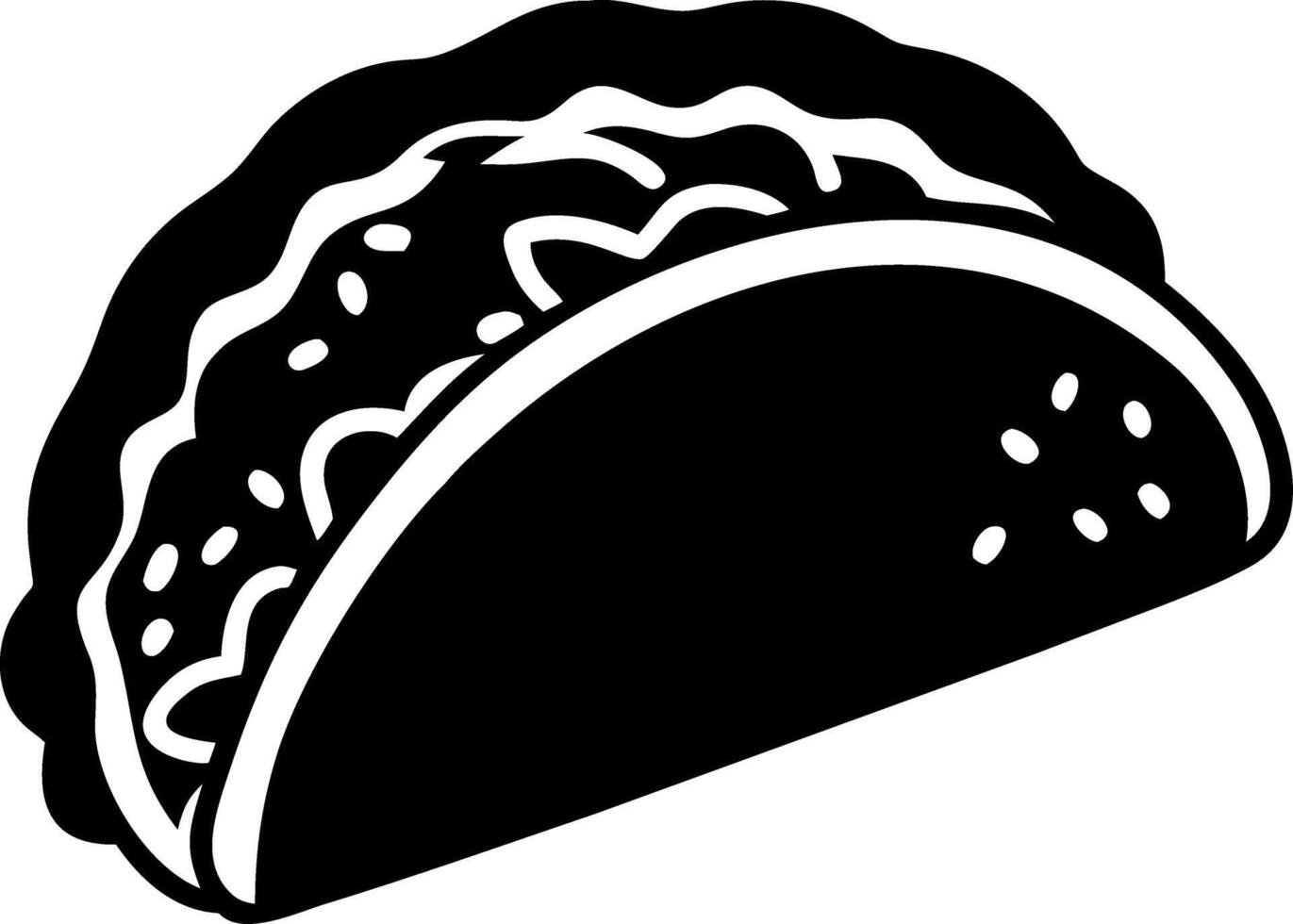 Black and White Taco Illustration for Food Branding and Design vector