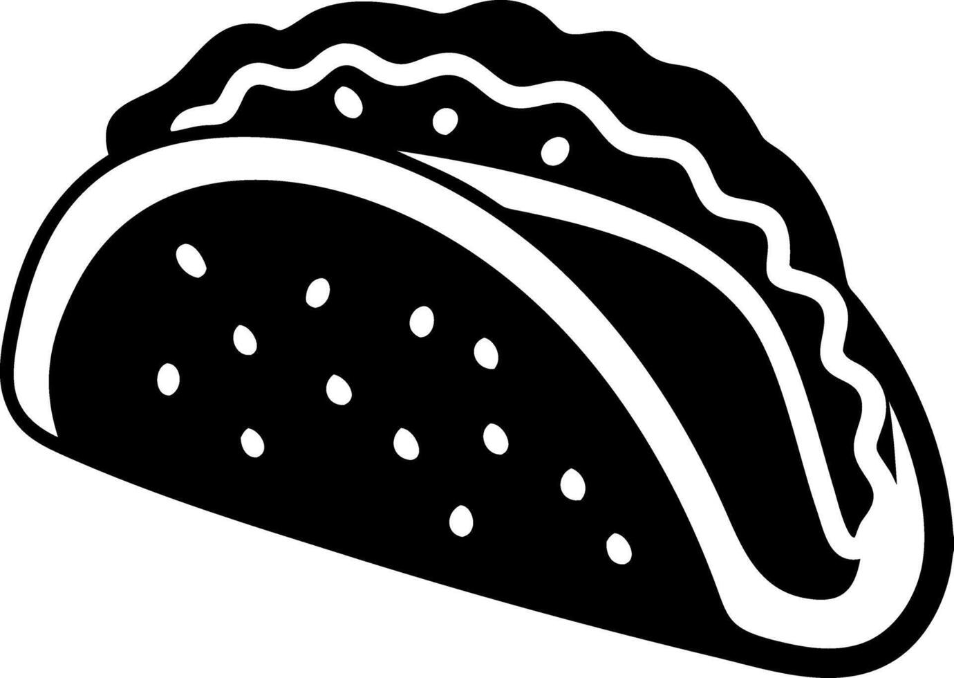 Black and White Taco Illustration for Food Design and Graphic Projects vector