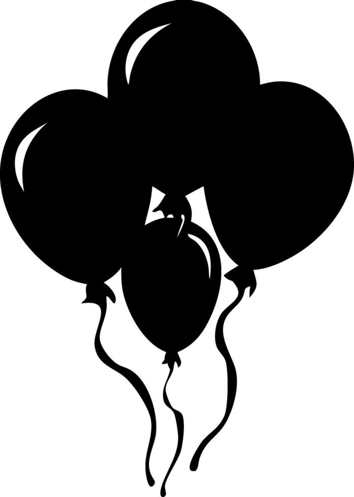 Black Balloon Silhouette for Party Invitations and Decorations vector