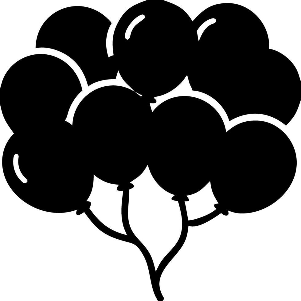 Black Balloon Silhouette Illustration for Party Decorations and Invitations vector