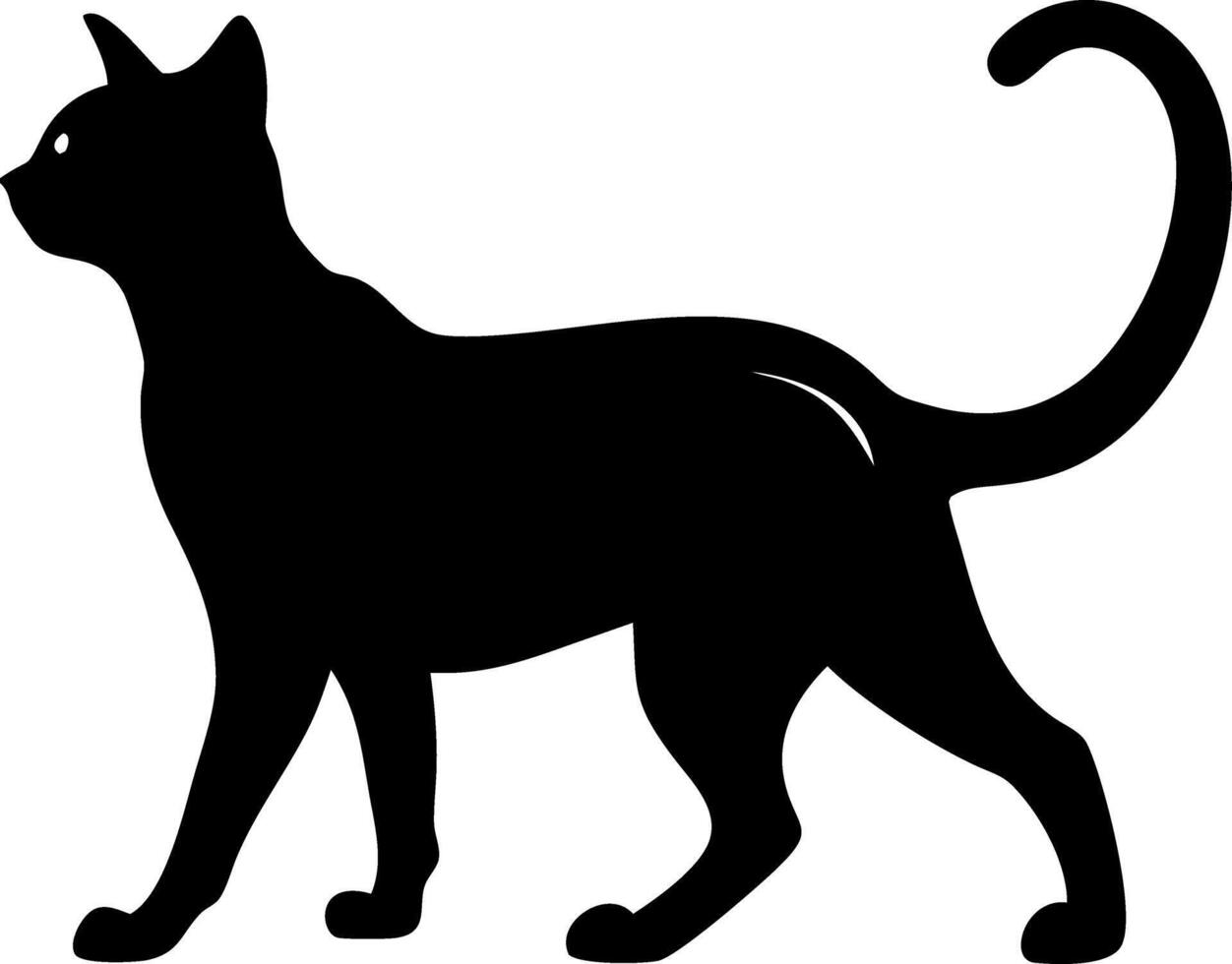 Black Cat Silhouette Illustration for Design Projects vector