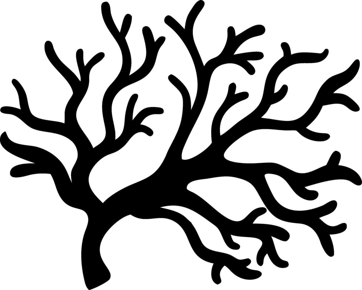 Black Coral Silhouette for Creative Design and Art Projects vector