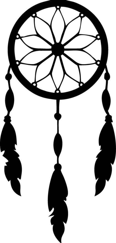 Black Dreamcatcher Silhouette Art for Decoration and Design Use vector