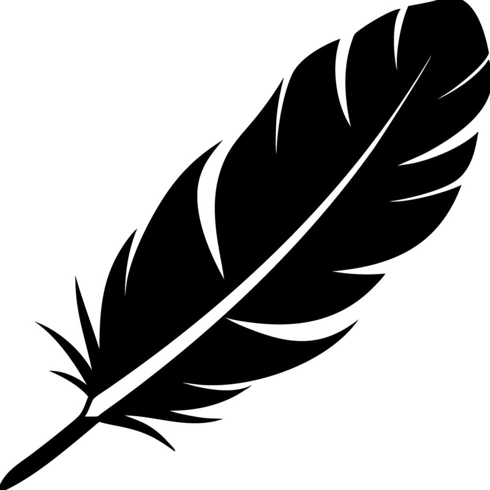 Black Feather Silhouette Art for Tattoos and Creative Design Projects vector