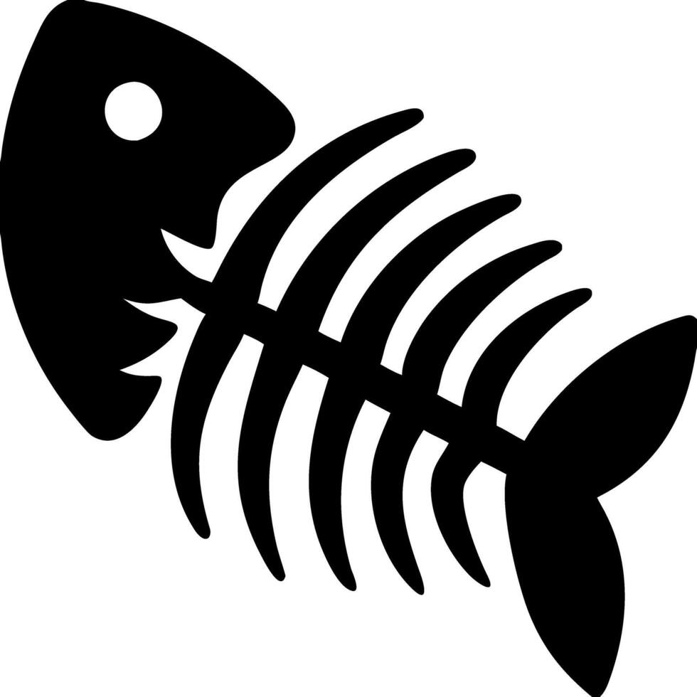 Black Fish Skeleton Illustration for T-Shirt Design and Decor vector