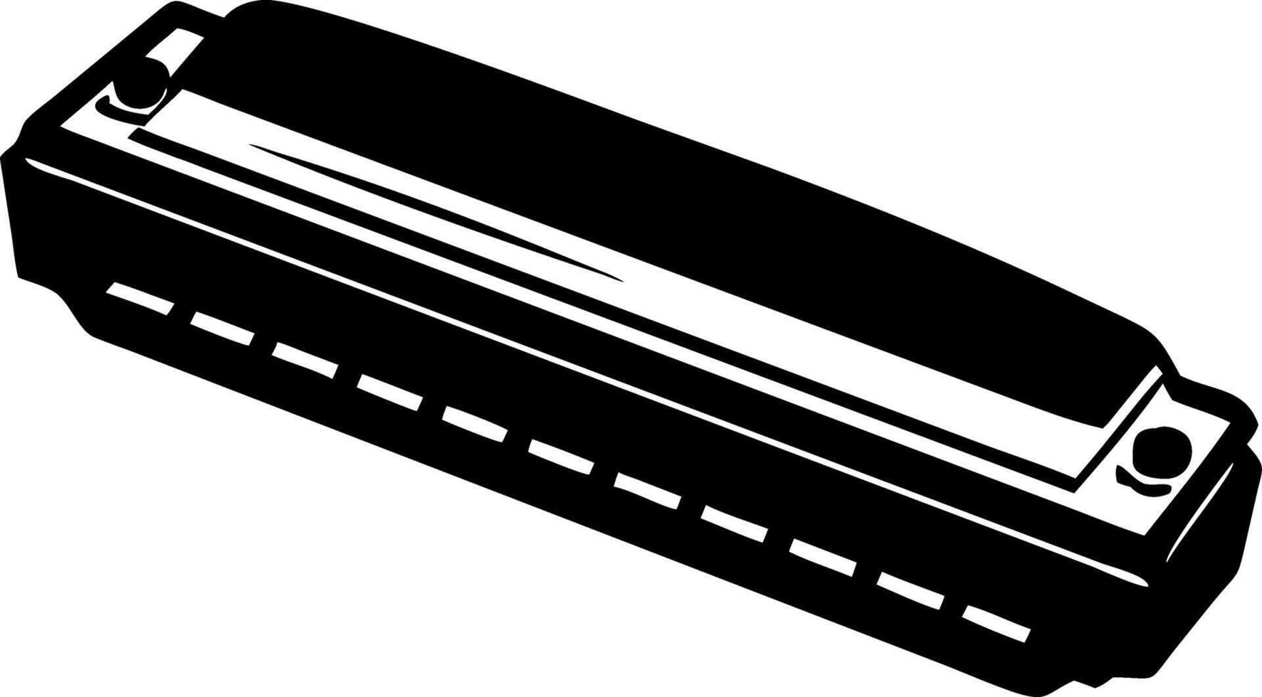 Black Harmonica Illustration for Music Projects and Crafts vector