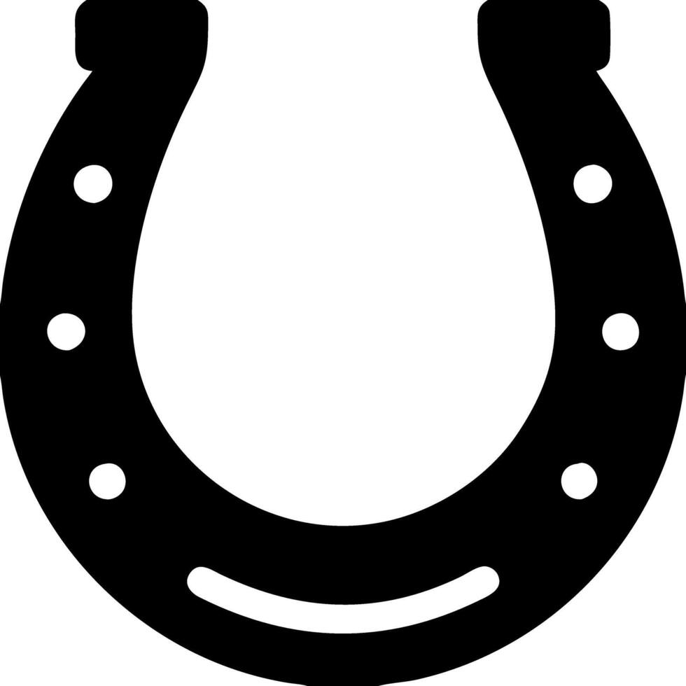 Black Horseshoe Symbol for Good Luck Illustration for Craft and Design Projects vector
