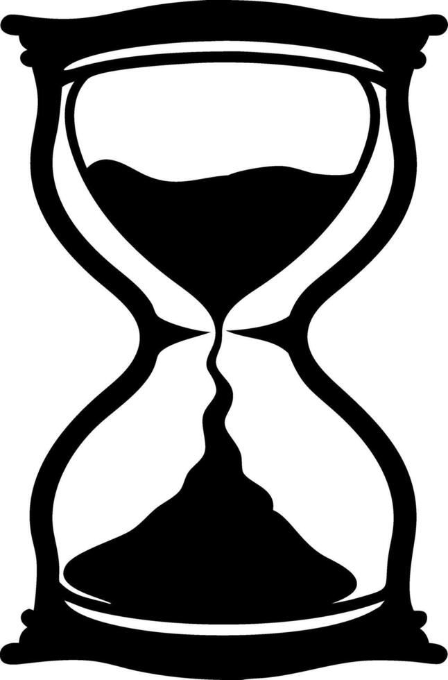 Black Hourglass Silhouette Timeless Symbol for Designs and Decor vector