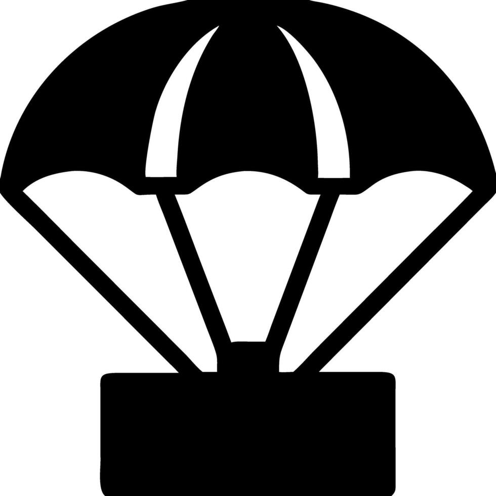 Black Parachute for Delivery Apps Travel Design Projects and Adventure Themes vector