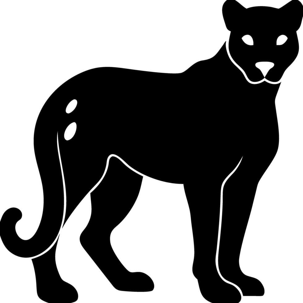 Black Panther Silhouette Art for Tattoo and Design Projects vector