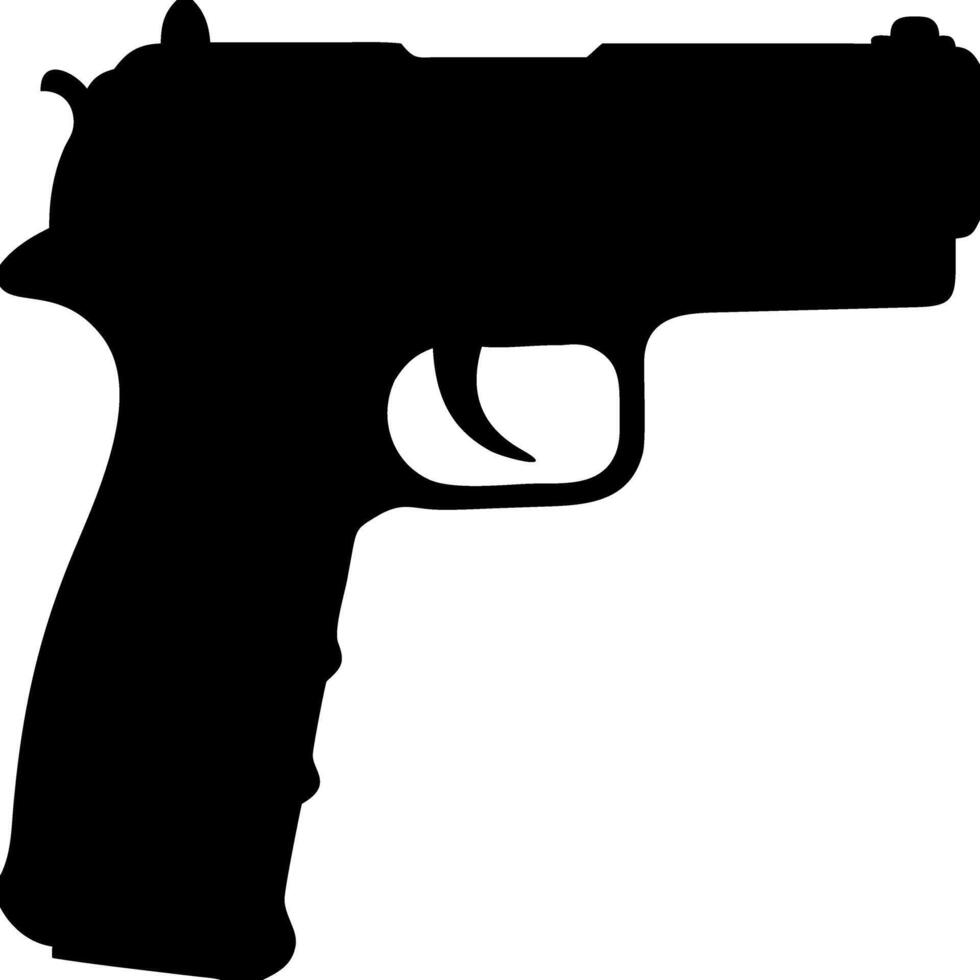 Black Pistol Silhouette Design for Posters and Crafts vector