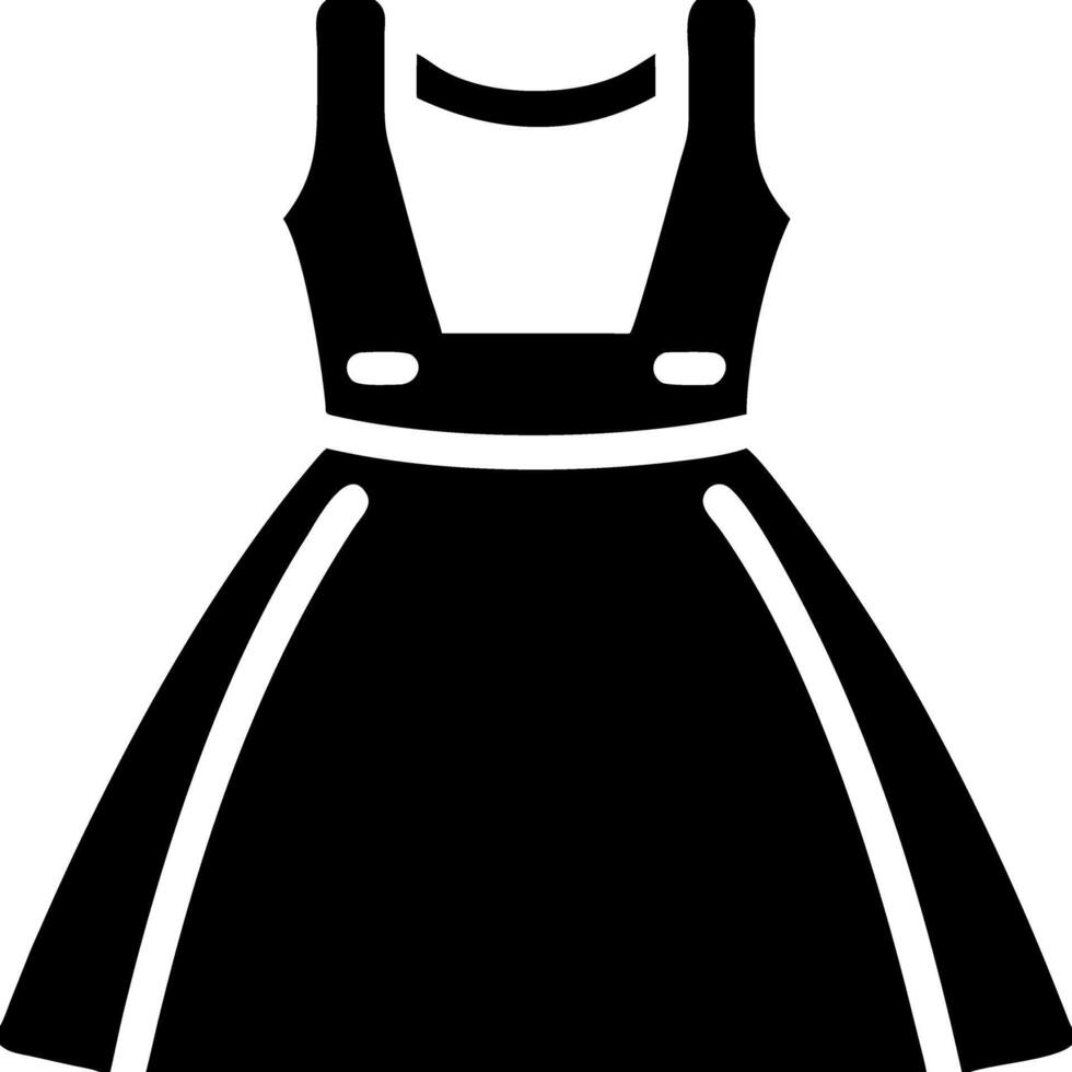 Black Pinafore Dress Silhouette Illustration for Fashion Design Projects vector