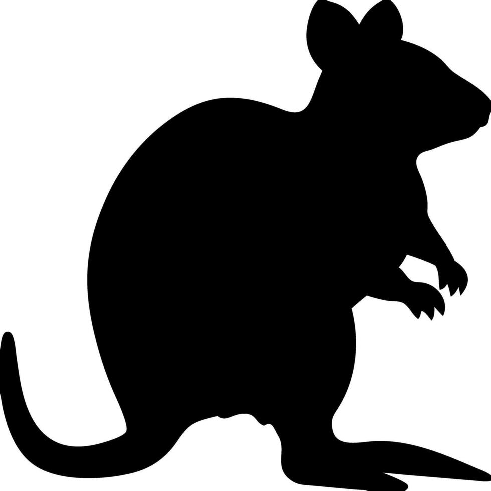 Black Rat Silhouette Illustration for Design Projects and Crafts vector