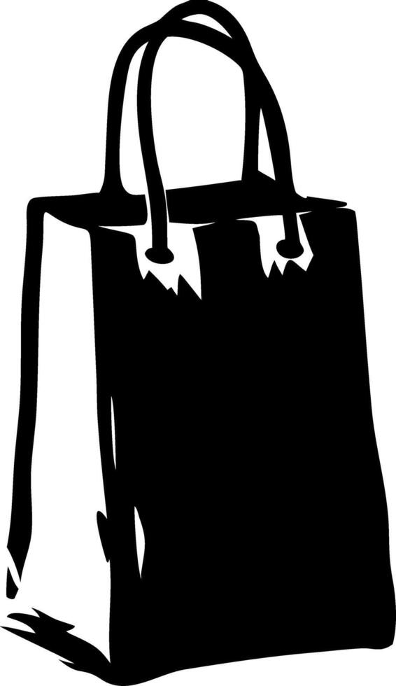 Black Shopping Bag Silhouette for Retail and Design Projects vector