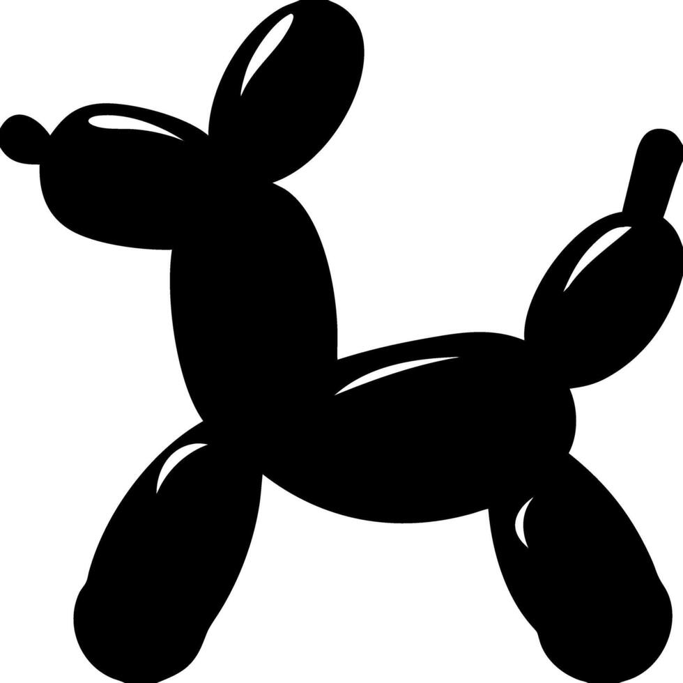 Black Silhouette Balloon Animal for Art Projects and Graphic Design vector