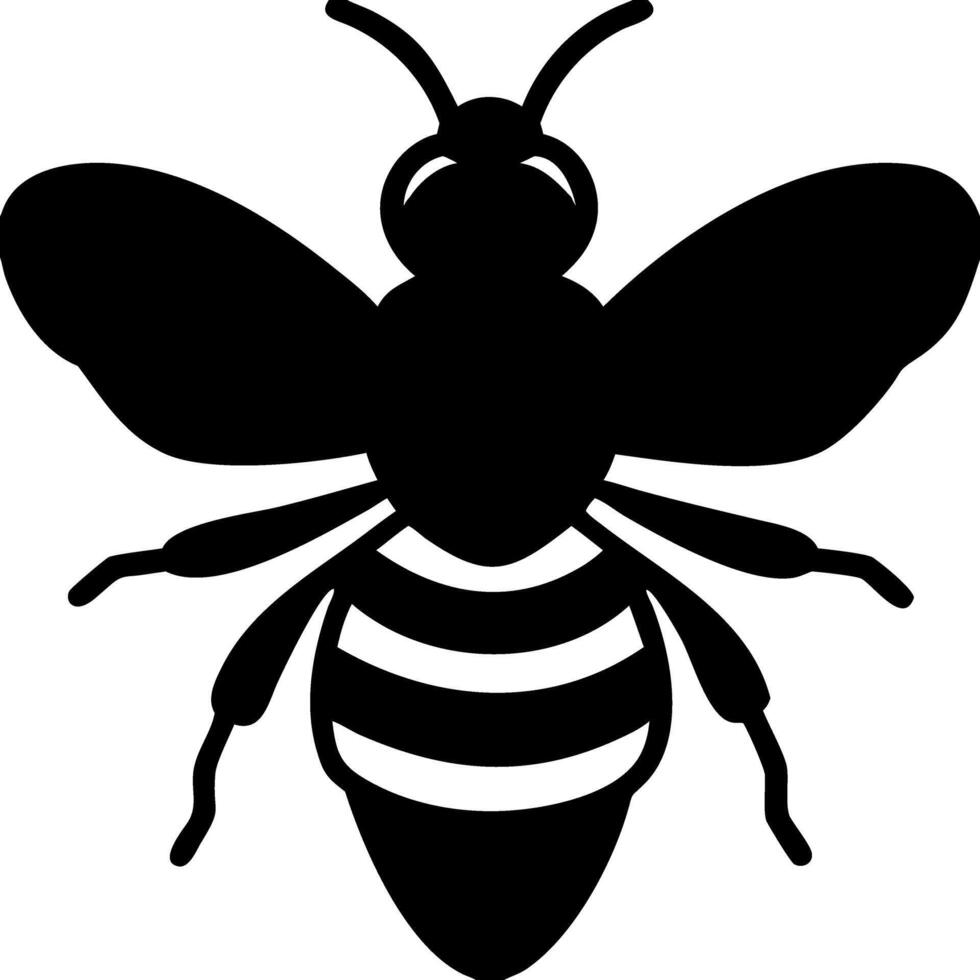 Black Silhouette Bee Design for Tattoos and Coloring Books vector
