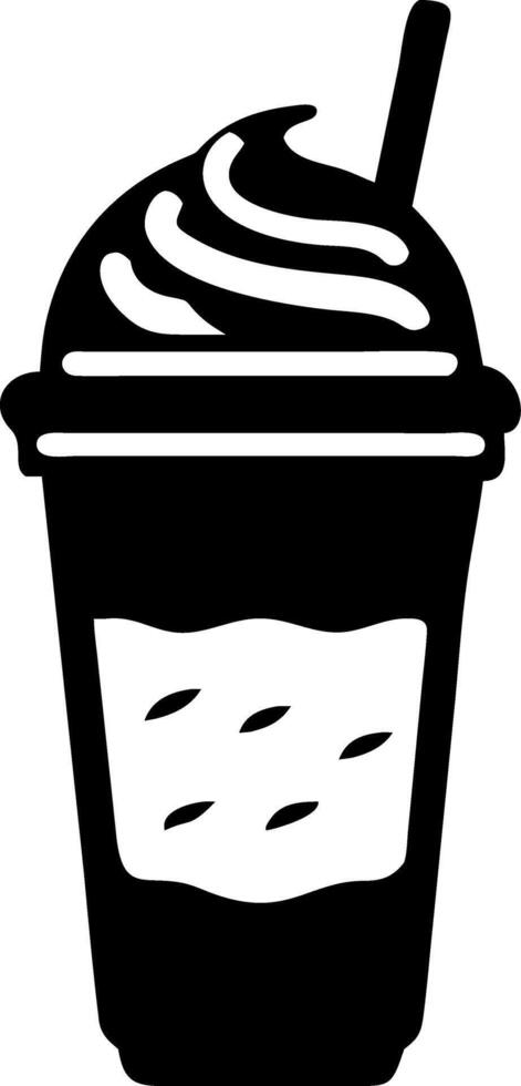 Black Silhouette Bubble Tea Cup for Cafe and Menu Design vector