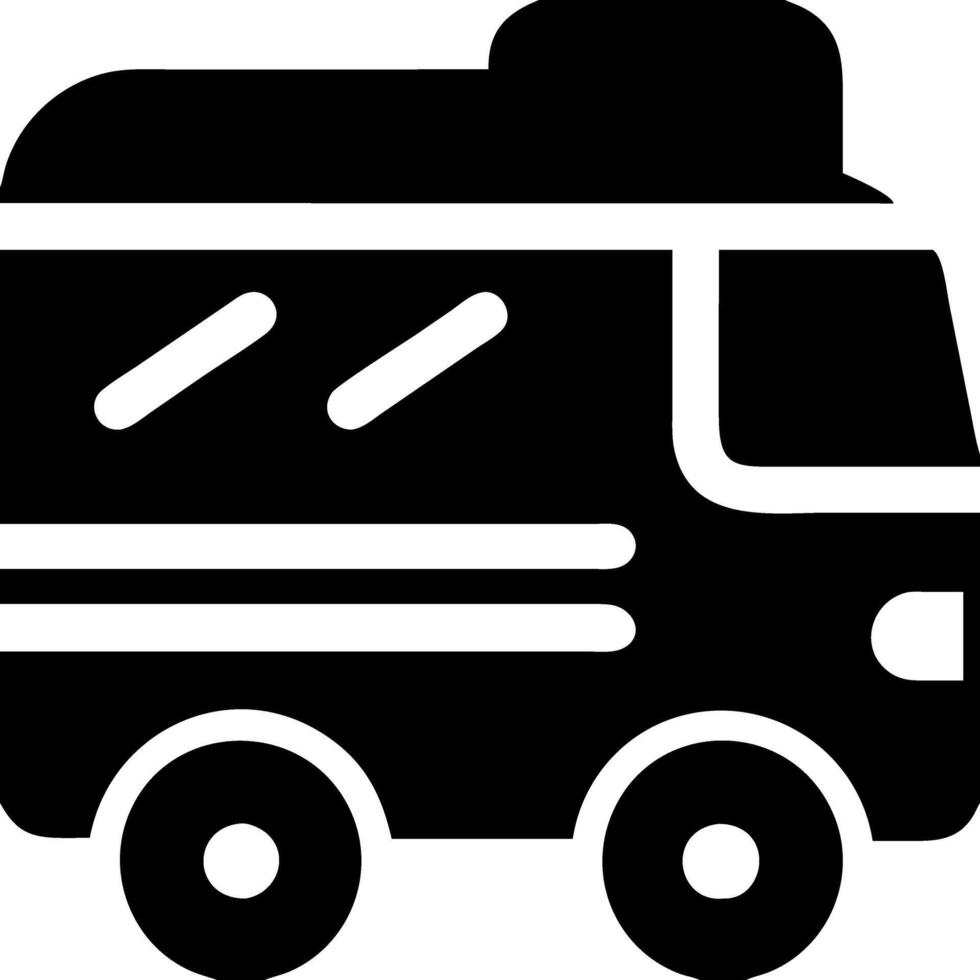 Black Silhouette Camper Van for Travel Posters and Recreation Design vector
