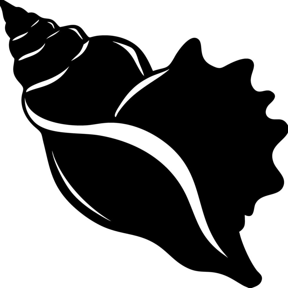 Black Silhouette Conch Shell Art for Tattoo Design and Home Decor vector