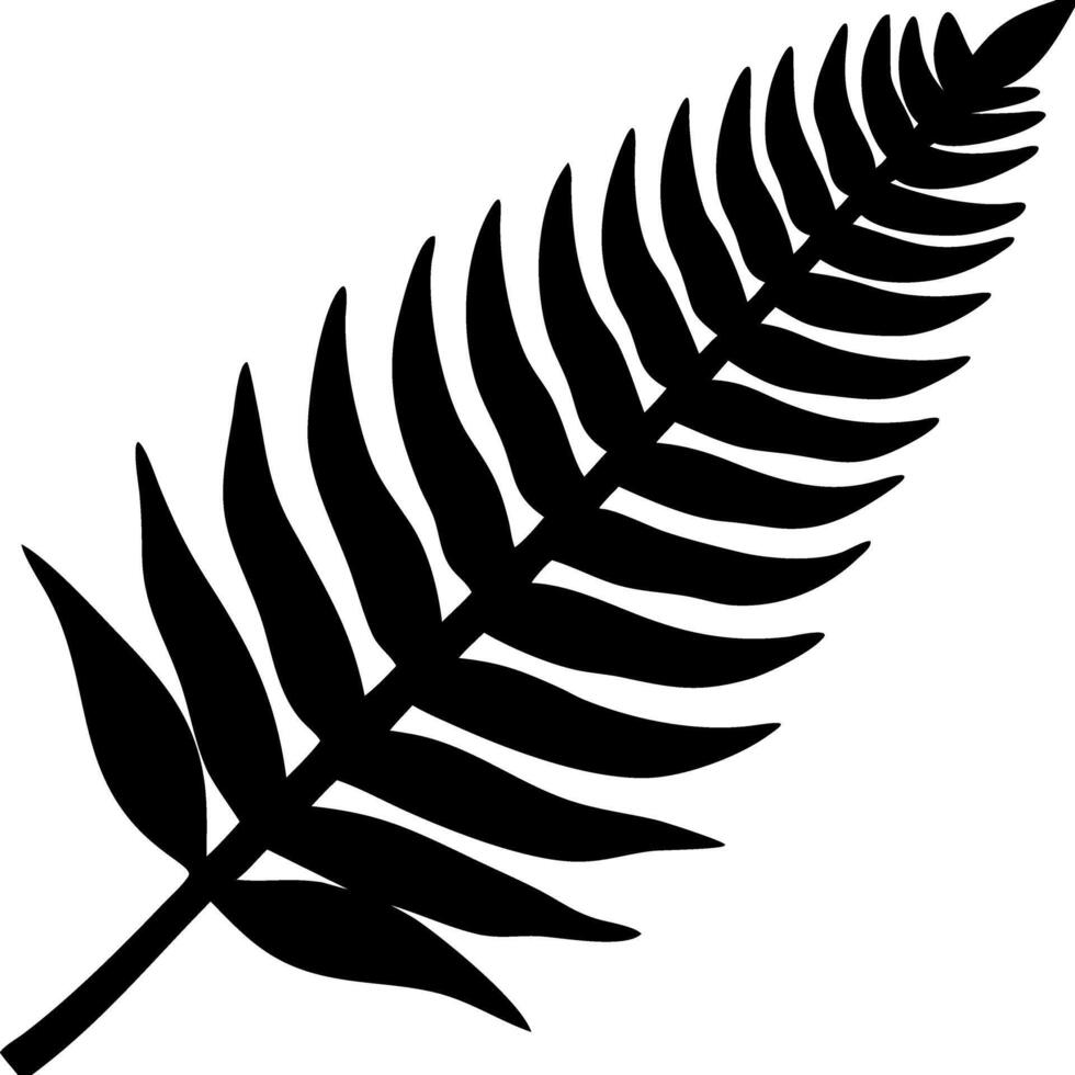 Black Silhouette Fern Leaf for Botanical Art and Design Projects vector