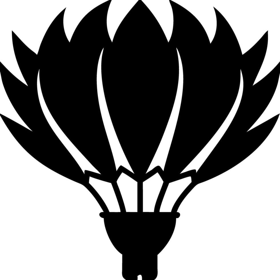 Black Silhouette Hot Air Balloon Design for Art and Craft Projects vector