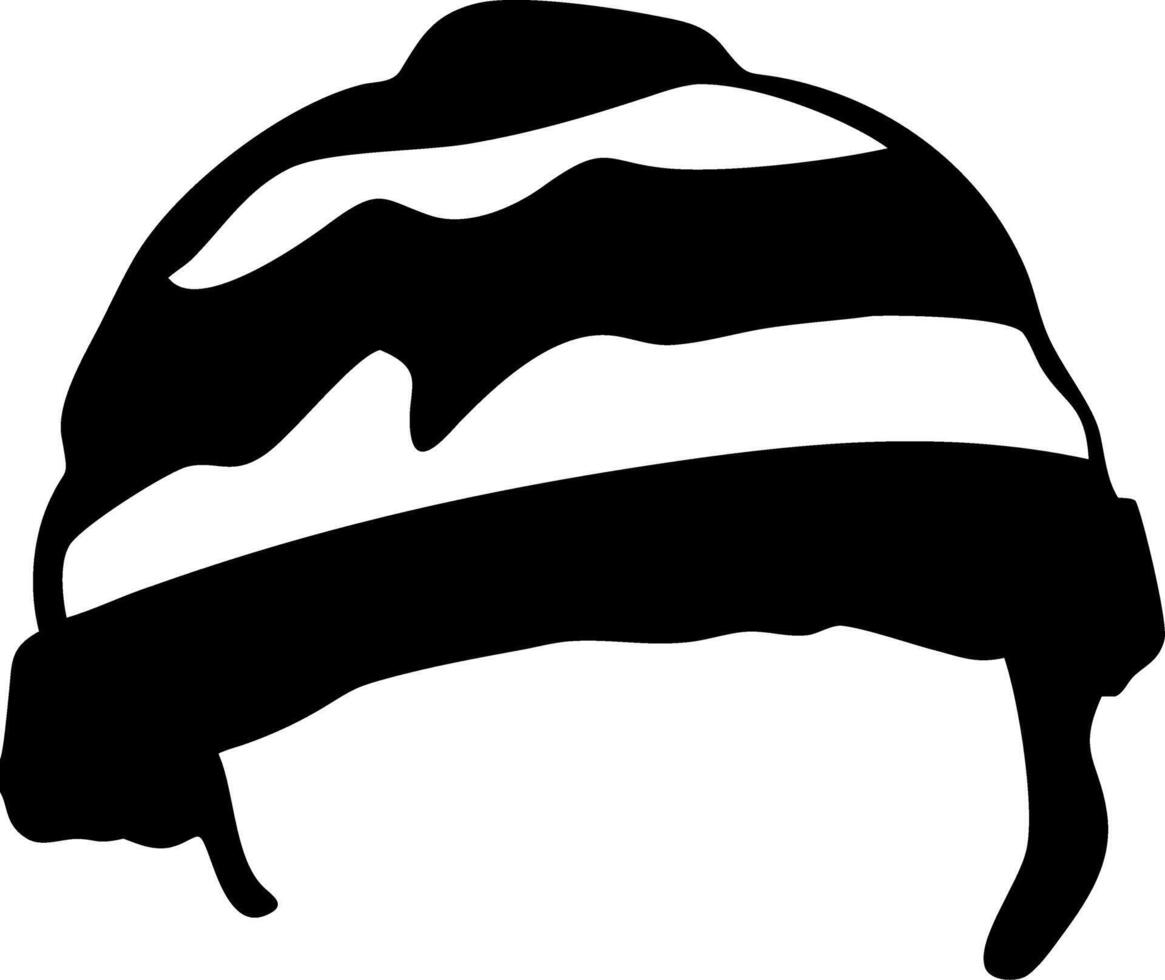 Black Silhouette Headwear for Fashion and Design Projects vector