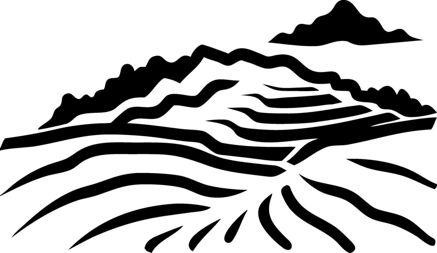 Black Silhouette Mountain Landscape for Art and Design Projects vector