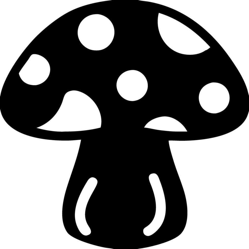 Black Silhouette Mushroom for Nature Illustrations and Designs vector