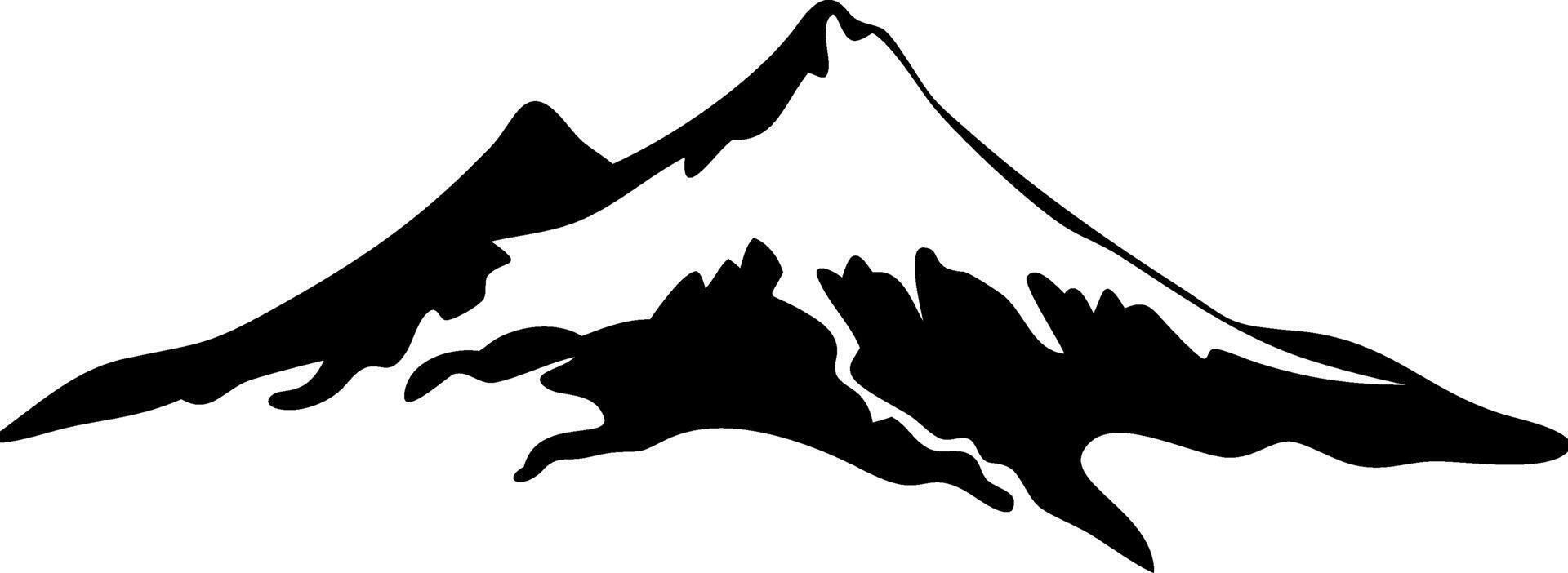 Black Silhouette Mountain Illustration for Nature Art and Design Projects vector