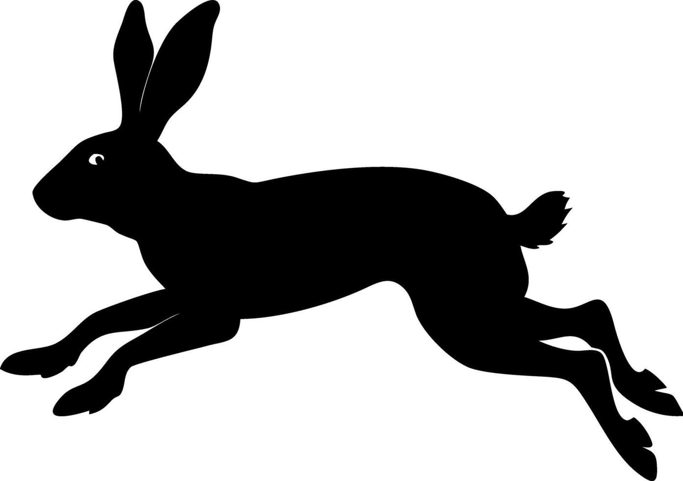Black Silhouette of Jumping Rabbit Ideal for Animal Illustrations and Graphic Designs vector