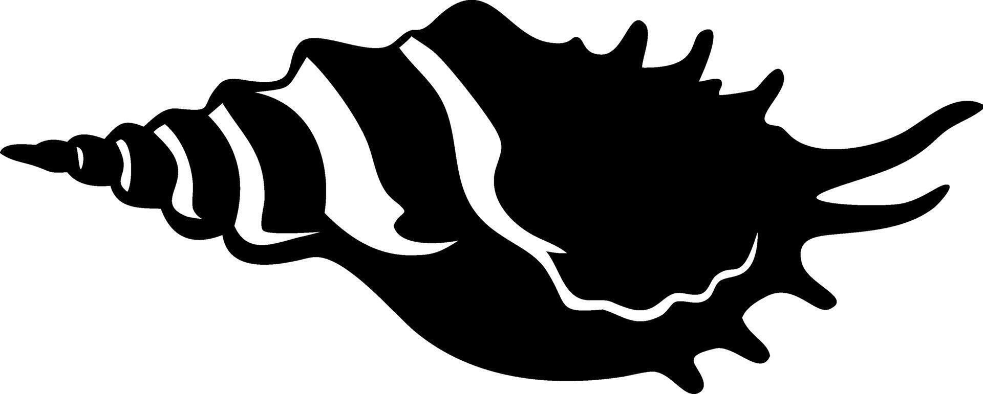 Black Silhouette Seashell Illustration for Design and Decoration vector