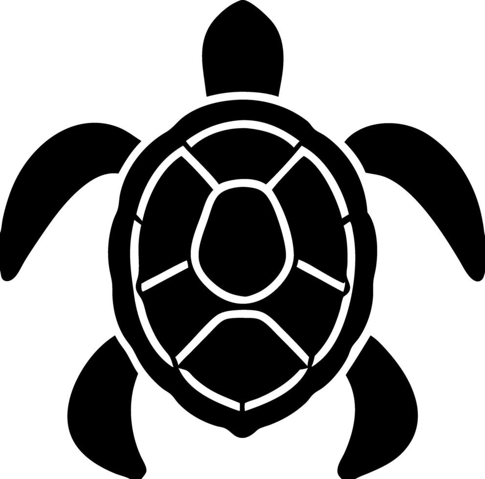 Black Silhouette Sea Turtle Design for Tattoo and Craft Projects vector