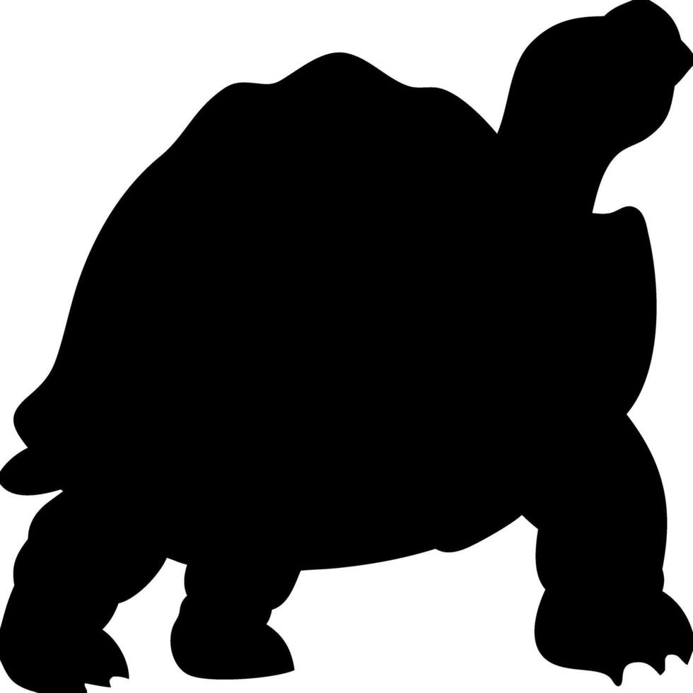 Black Silhouette Tortoise Ideal for Tattoos and Coloring Book Designs vector