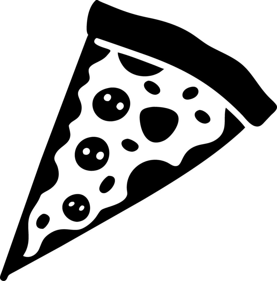 Black Silhouette Illustration Pizza Slice Perfect for Menus and Design Projects vector