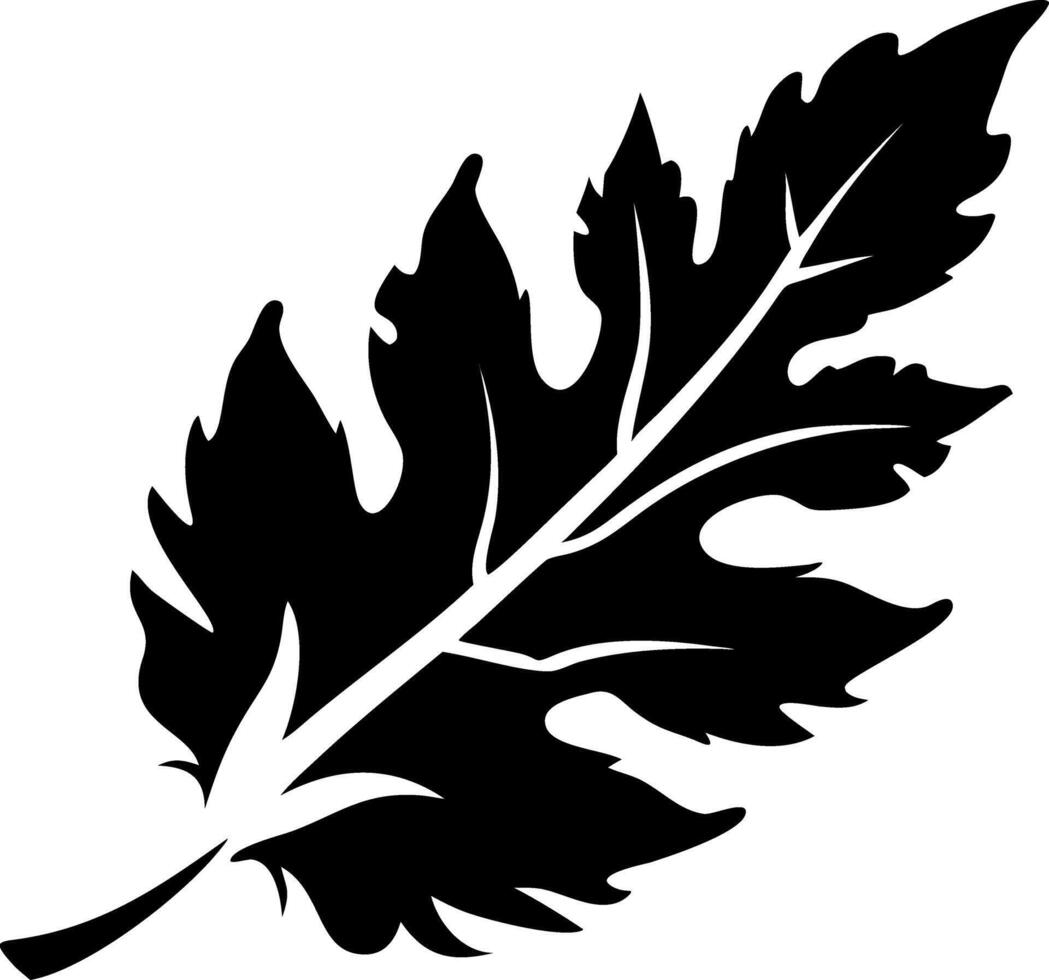 Black Silhouette Single Oak Leaf Illustration for Art and Design Projects vector