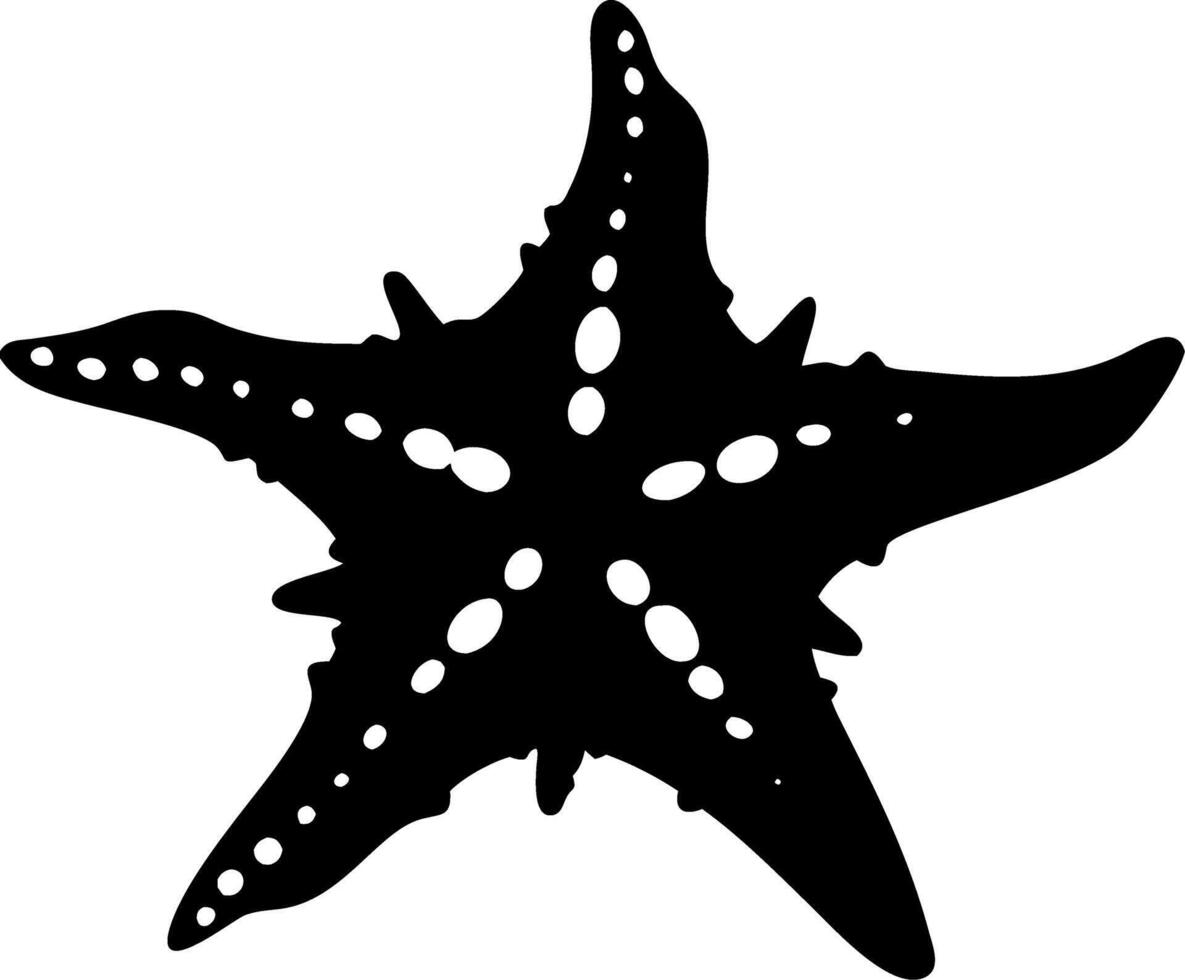 Black Starfish Silhouette for Nautical Designs and Beach Themes vector