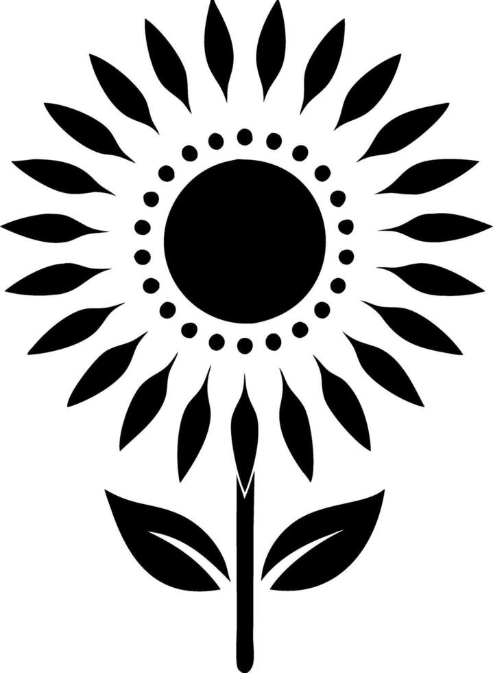 Black Sunflower Silhouette for Art Design and Composition Projects vector