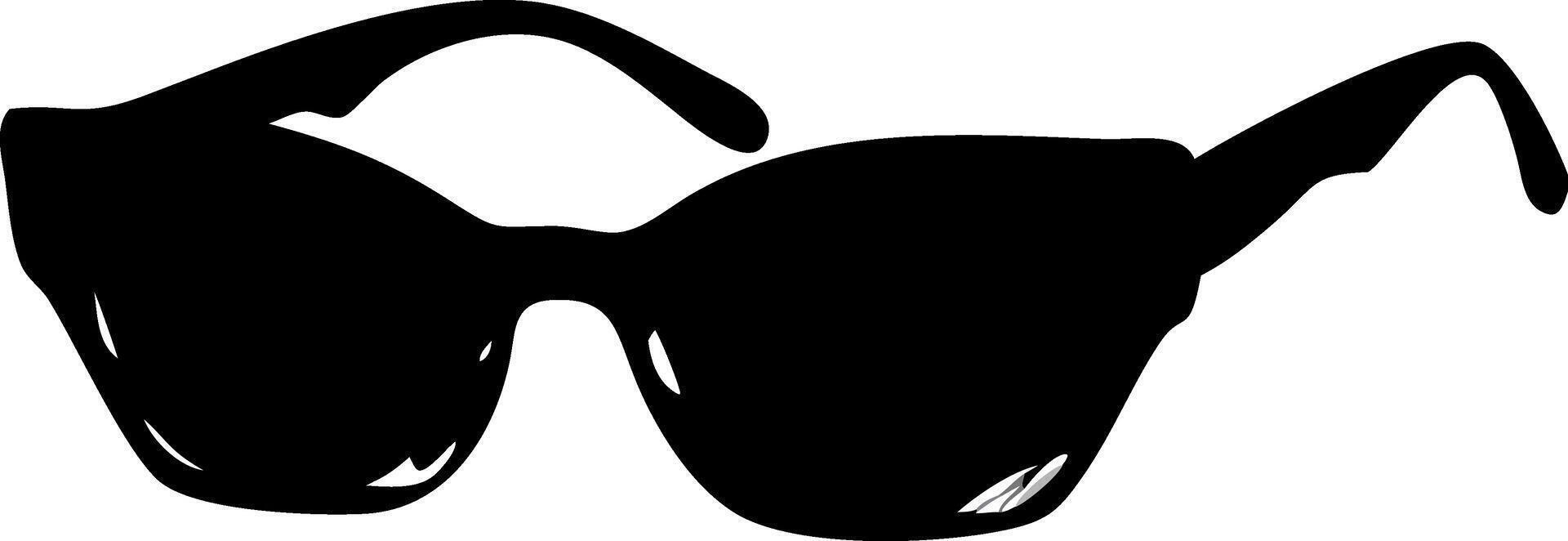 Black Sunglasses Silhouette for Fashion Design Projects vector