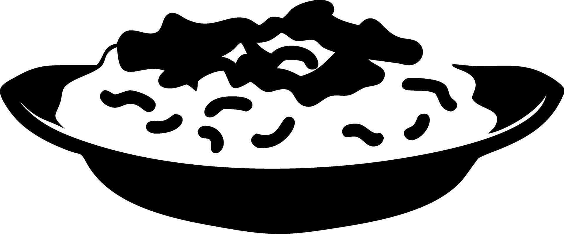 Black Illustration Pasta Dish Suitable for Menus and Recipe Books vector